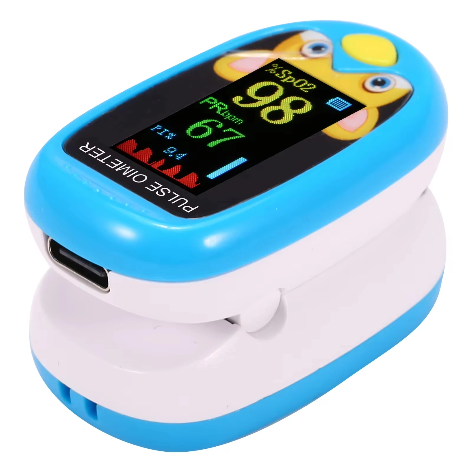 TFT Child Finger Pulse Oximeter Rechargeable Infant Blood Oxygen Saturation Meter Children Kids Oximetro SPO2 Health Care