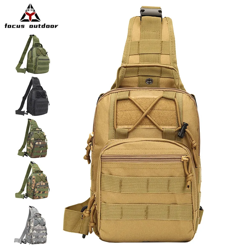 

Outdoor sports men's chest bag camo Oxford cloth diagonal cross bag multi-function large capacity tactical chest bag