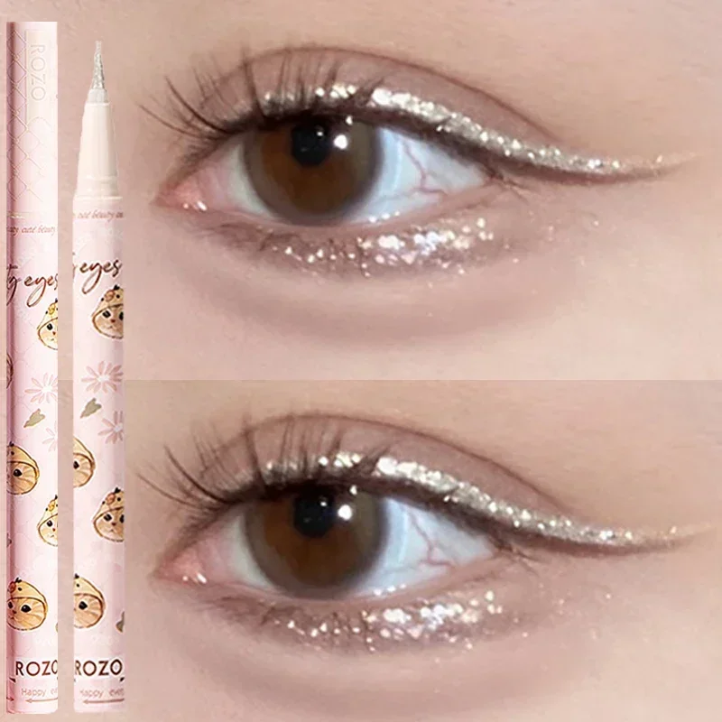 Diamentowy brokatowy eyeliner w płynie cień do powiek ołówek wodoodporny trwały gładki, nie kwitnący eyeliner oczy uroda Party narzędzia do makijażu