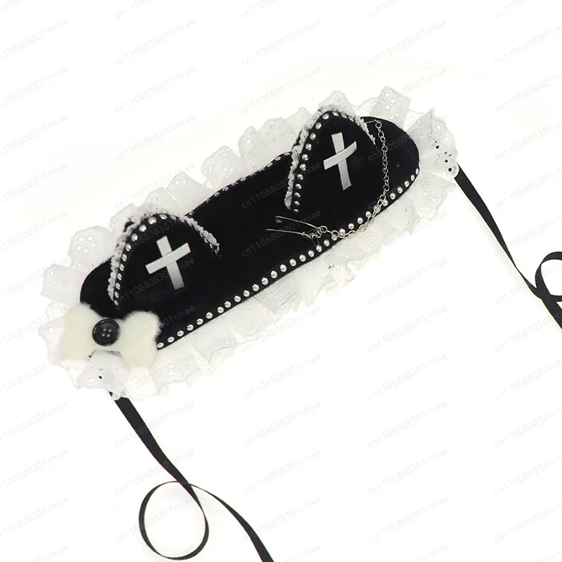 Dark Gothic Rivet Cat Ear Headband Subculture Punk Cat Girl Hair Accessories Metal Cross Cat Ear Headgear