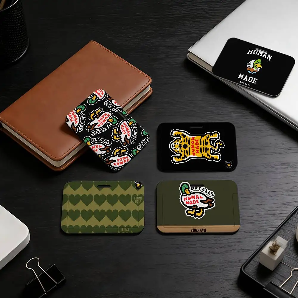 H-Humans M-Made Nigo Fundas para Tarjetas, Porta Tarjetas con Correa, Estuche para Tarjetas de Autobús para Estudiantes y Niños, Porta Identificaciones