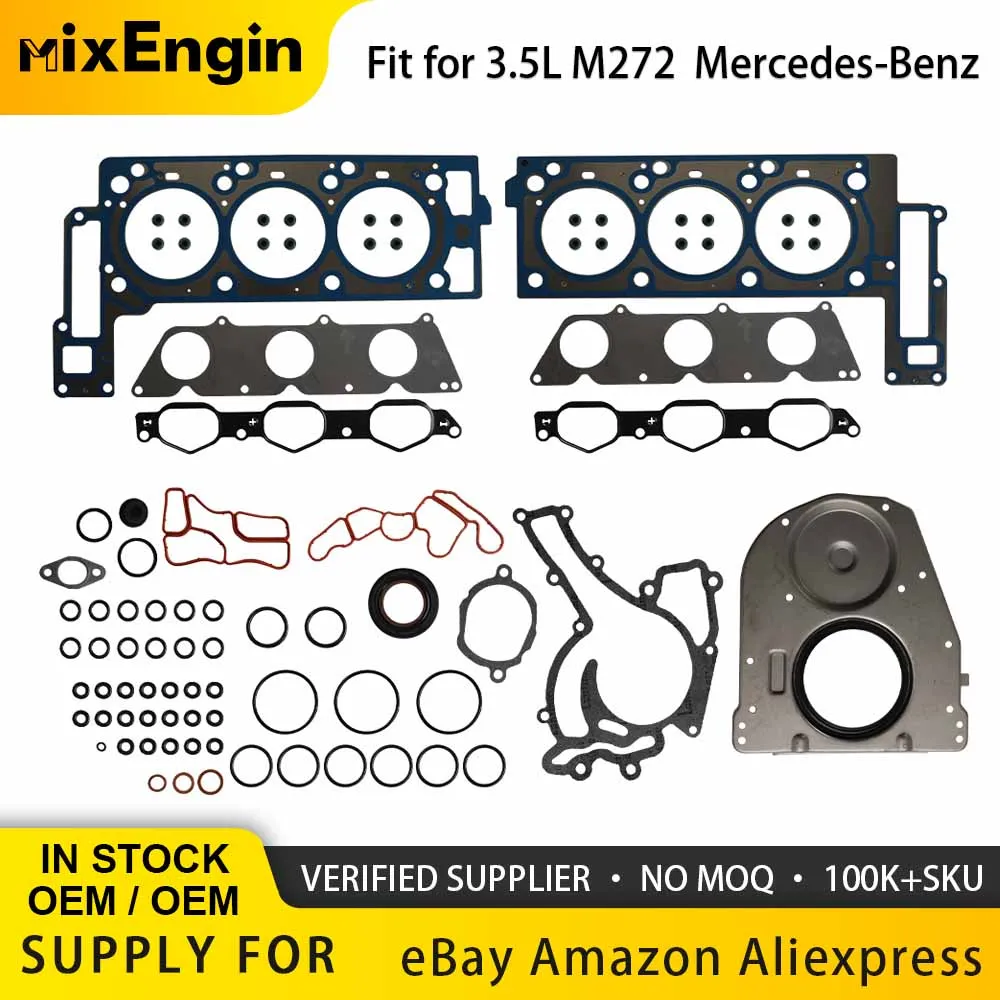 Engine Parts Overhaul Rebuild Cylinder Head Gasket Set Fit 3.5 L M272 For Mercedes-Benz S211 W221 E350 R350 GLK350 3.5L V6 Gas