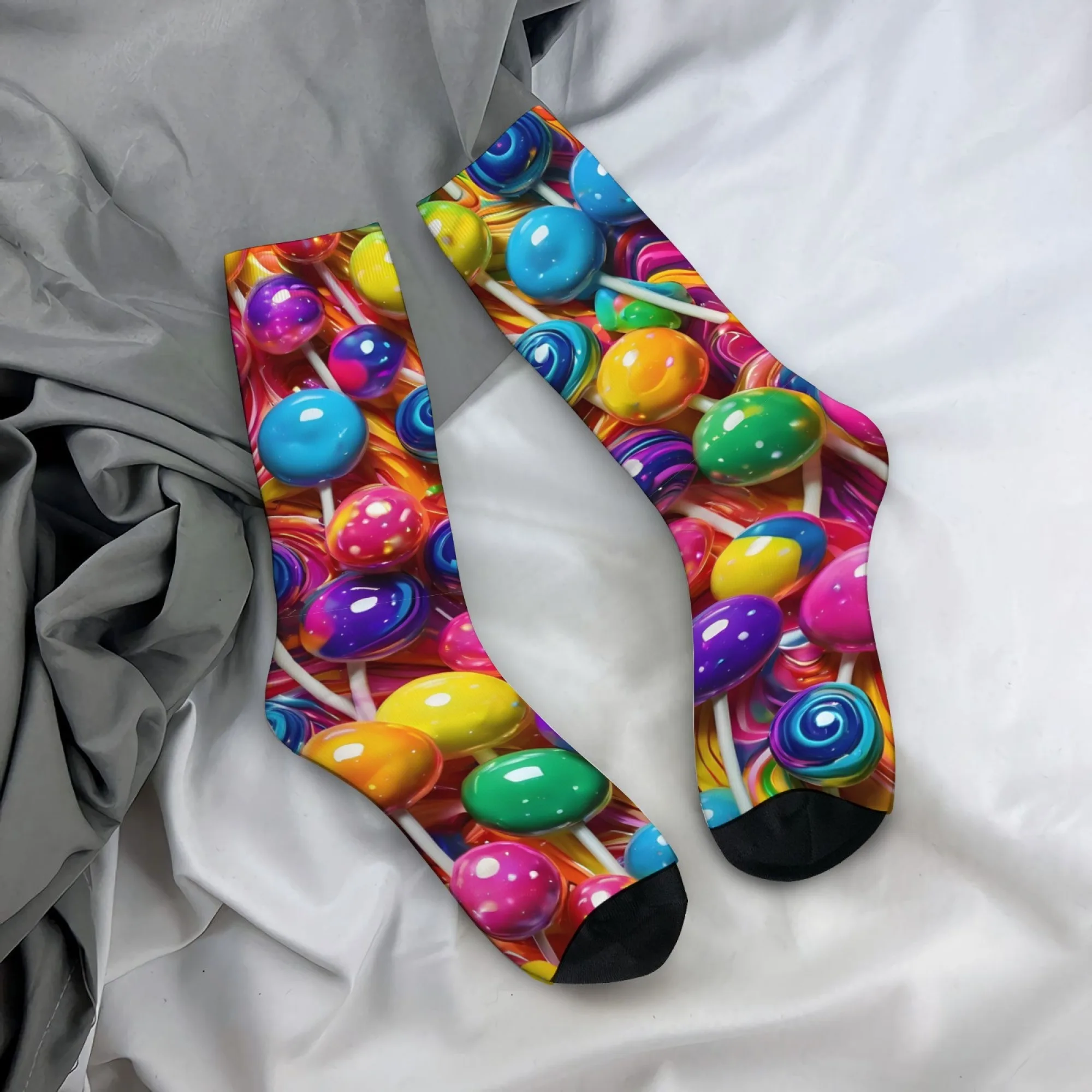 Colorful Lollipop Socks Soft Non-slip Wear-resistant Men's Socks Outdoor Travel Cycling Street Style Harajuku Compression Socks