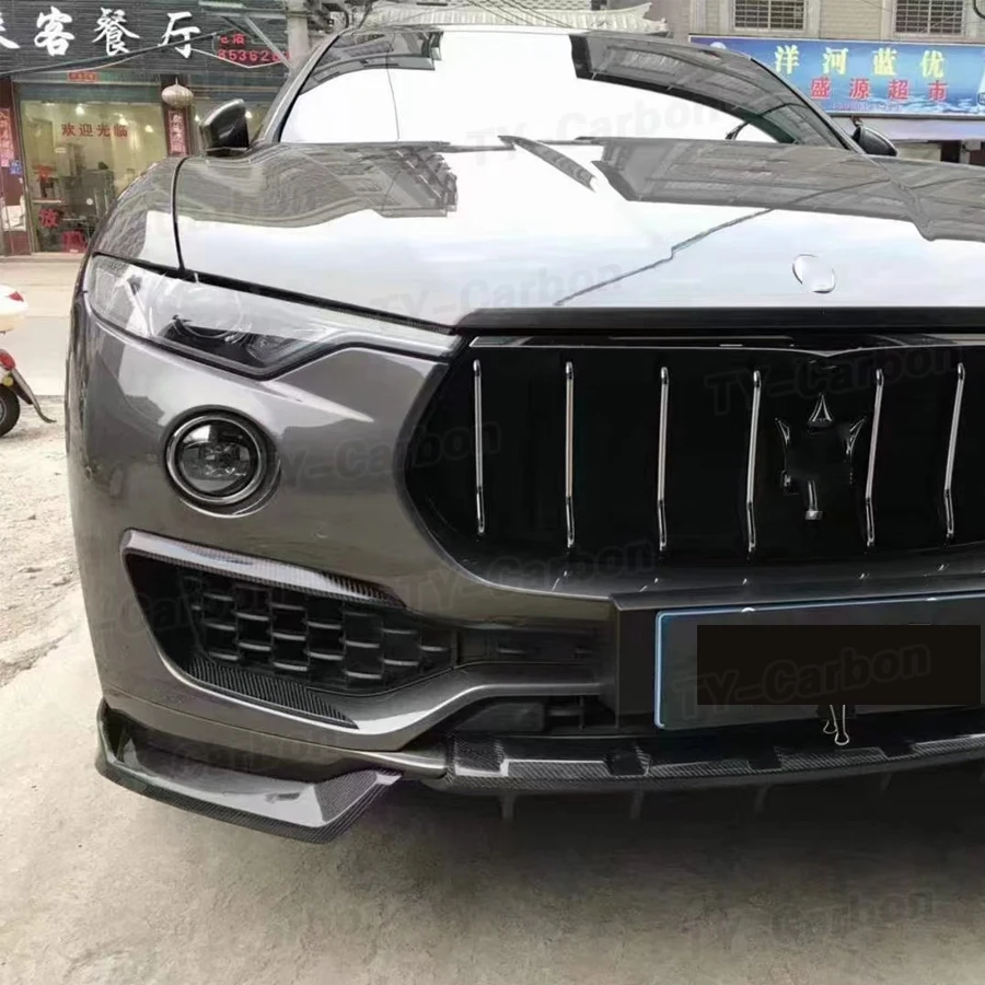 Real Carbon Fiber Car Front Bumper Vent Trims For Maserati Levante 4-Door 2016+ Racing Front Fog Lamp Canards Splitters FRP