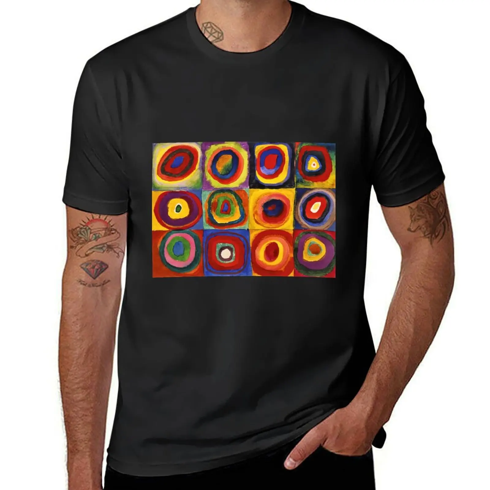 Wassily Kandinsky Color Study. Squares with Concentric Circles T-Shirt anime Short sleeve tee men