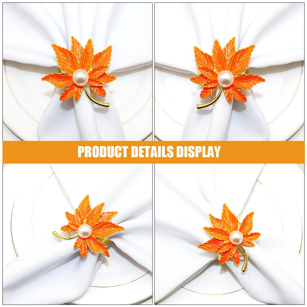 

4 Pcs Dining Table Napkin Ring Banquet Shape Alloy Christmas Holders Metal Rings