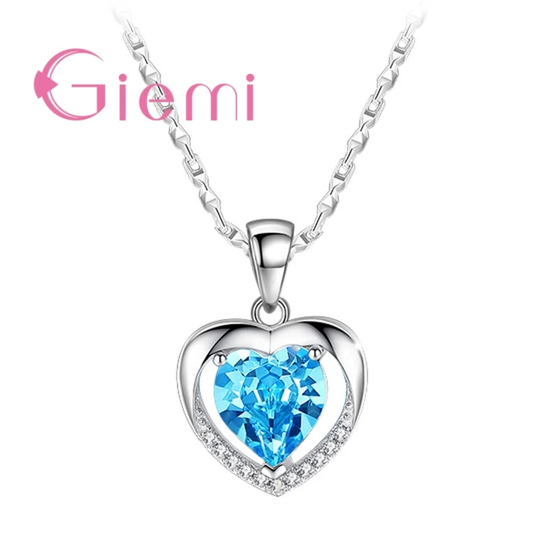 925 Sterling Silver Heart Pendant – Austrian Crystal