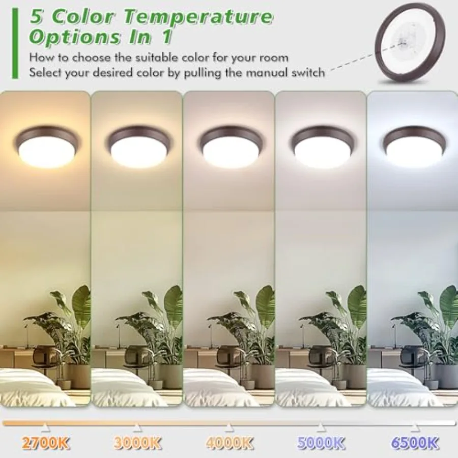 13 inch 5CCT Flush Mount Ceiling Light Fixtures 36W 4000LM LED Ceiling Lights for Bedroom Kitchen Bathroom Hallway 2700K/3000K/