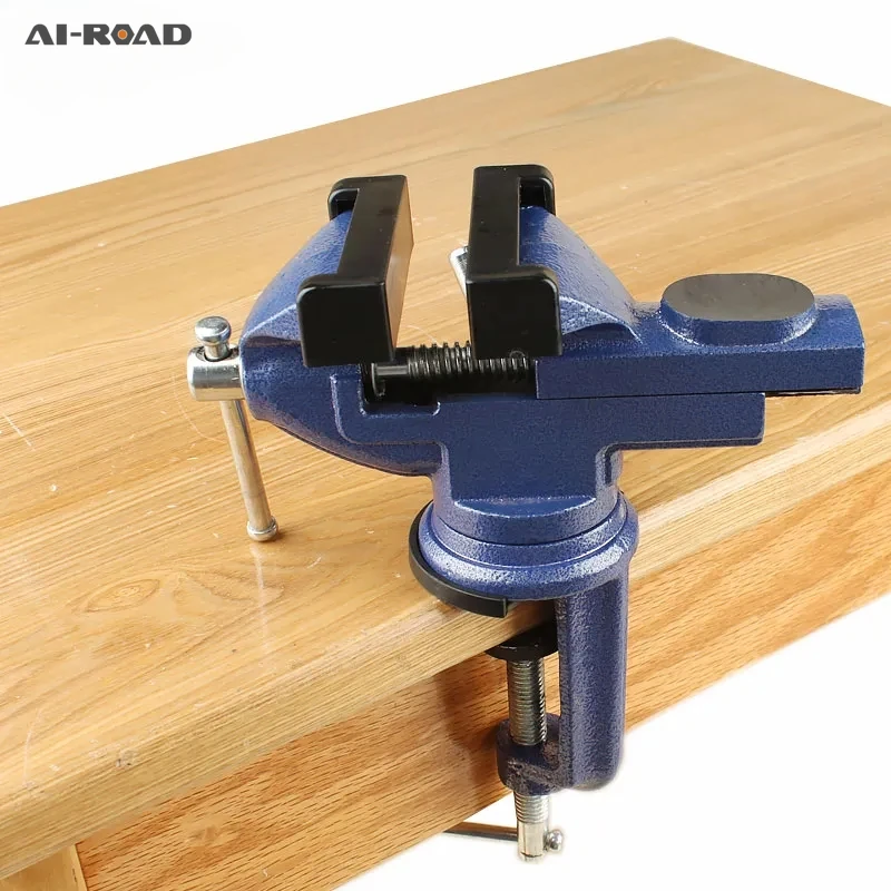 

360 Degree Totatable Small Swivel Base Clamp-on Bench Vise for Woodworking Repair Work