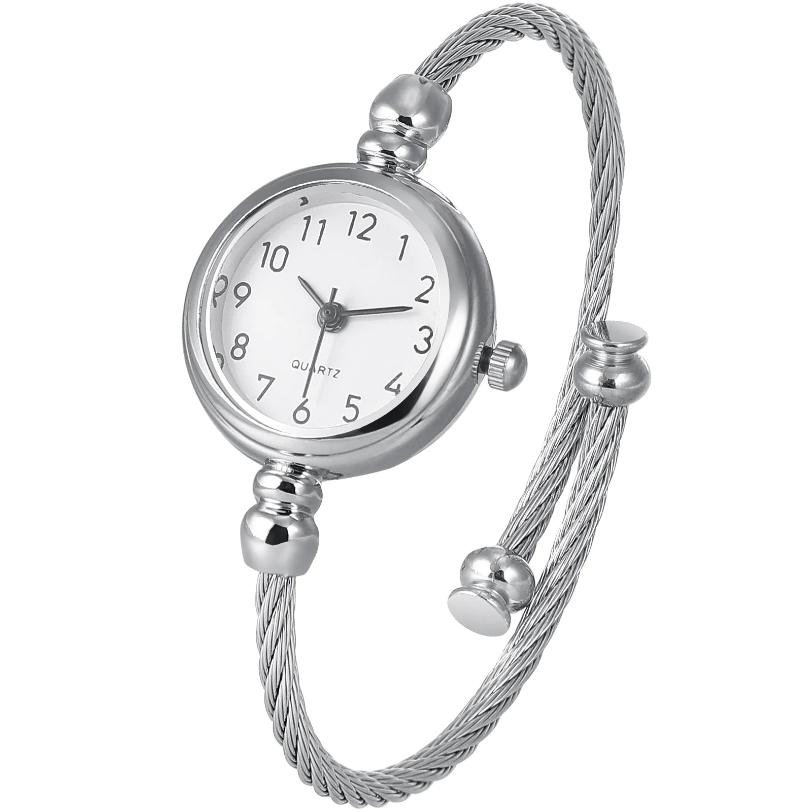 Nicerio-Pulseira de aço inoxidável para mulheres, Assista Bangle, Relógio de pulso, Faixa de fio, Vestido Jóias