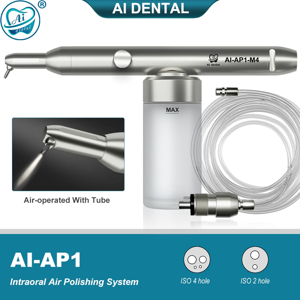 

Dental Alumina Sandblasting Gun AI-AP1 Intraoral Air Polishing System No Water Spray ISO 2/4 Hole Teeth Whitening Tool with Tube