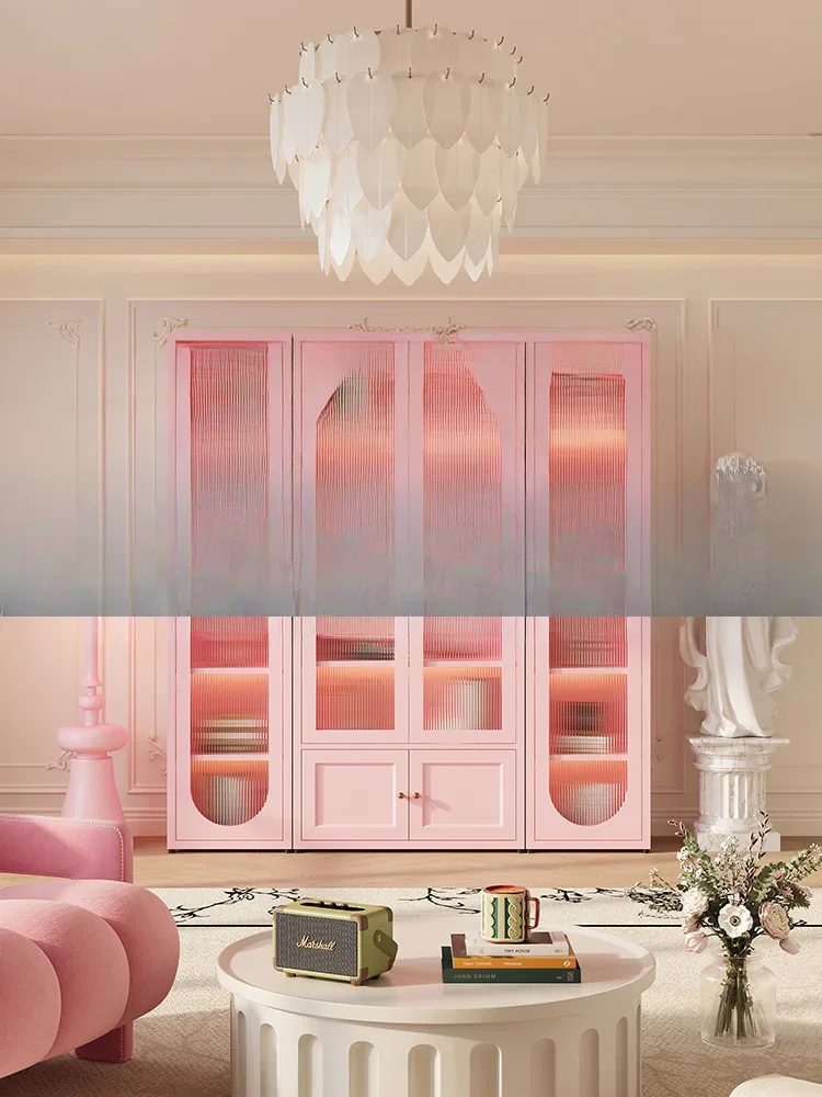 Bibliothèque en Fer Forgé avec Porte en Verre, Armoire d'Exposition Murale spatirée