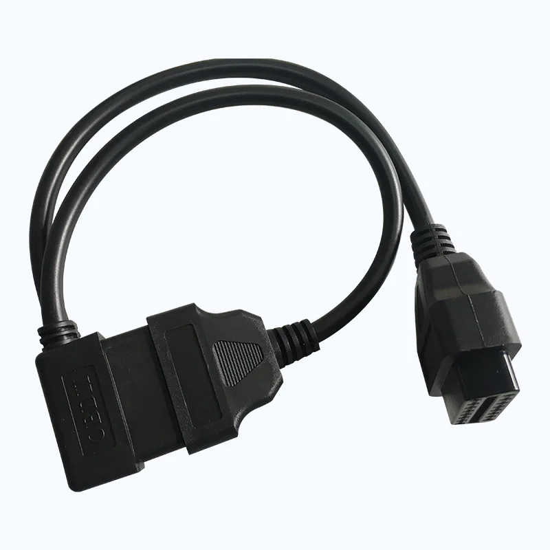 Kabel Ekstensi OBD2 16pin Splitter Jantan Ke Betina Ganda 30CM Kabel OBDII 30CM 1 Jantan Ke 2 Betina Adaptor Konektor Antarmuka