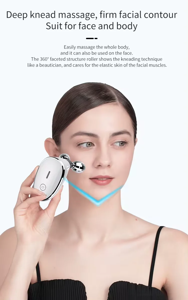 Biblioteca intelligente Dispositivo di bellezza Anti-età Microcorrente Rullo di sollevamento del viso Massaggiatore facciale Rafforzamento Microcorrente Toni facciale