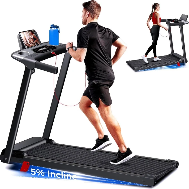 300lb Capacity Mini Electric Treadmill Desk Portable Foldable Home Running Walking Machine 300lb Capacity Handle Incline