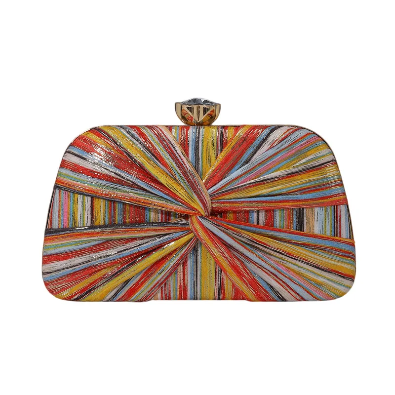Retro Lipstick Bag Envelope Clutch Bag Folded Bow Decoration Crossbody Bag Versatile Handbag Chain Small Handheld Square Box Bag