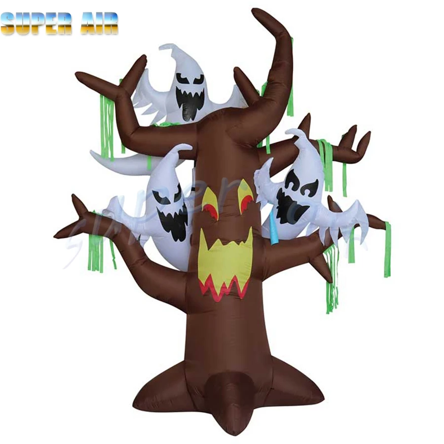 Wonderful decoration for Halloween scary inflatable tree with white ghost