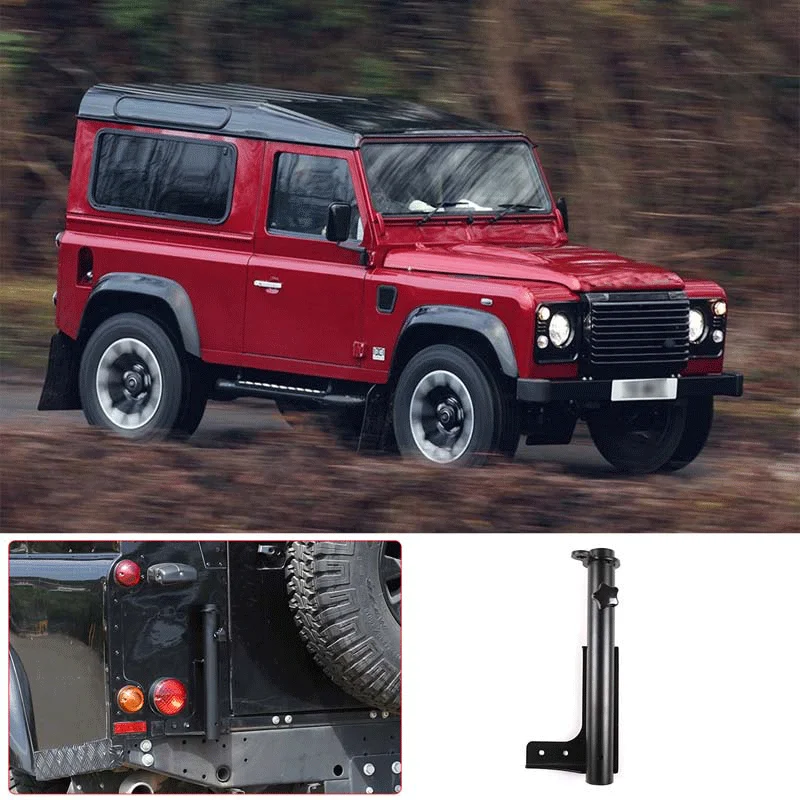 

For 2004-2019 Land Rover Defender Aluminum alloy black tailgate flagpole antenna base mounting bracket car exterior accessories