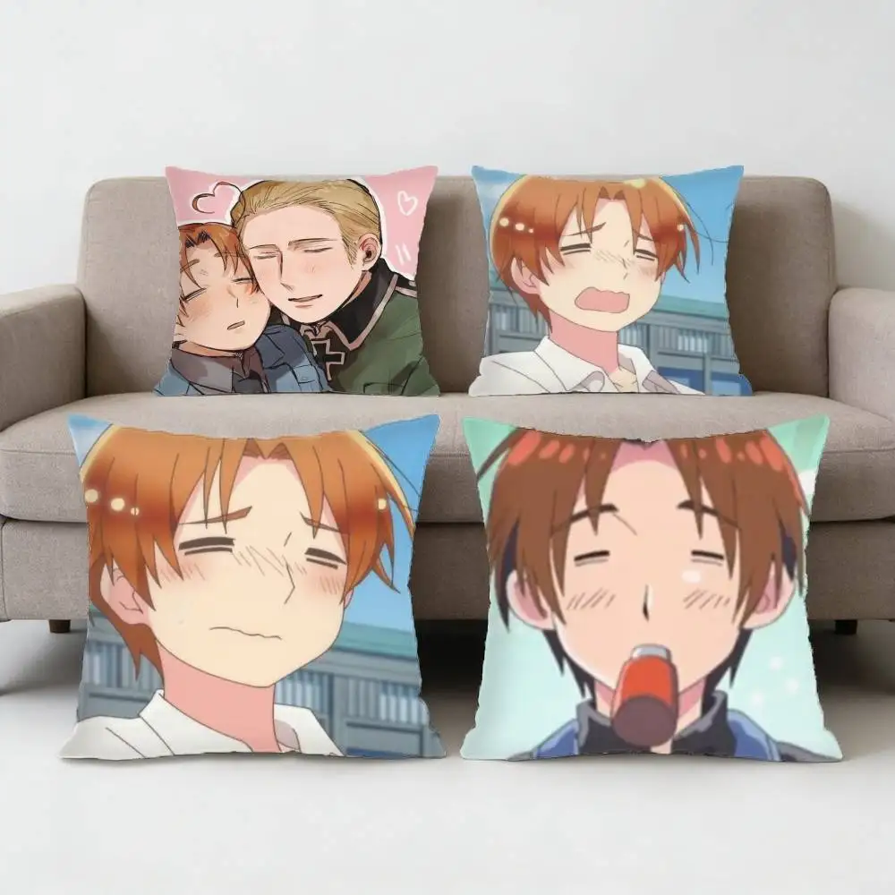 

Anime Hetalia World Stars Feliciano Vargas Pillow Case Anti-dustmite Pillowcase Invisible silky short plush Sofa cushion cover