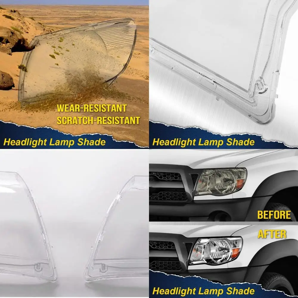 

Headlight Lens Cover Compatible with 05-11 Toyota Tacoma Base | Pre-Runner | X-Runner | SR5 (Standard Cab | Access Cab | Double