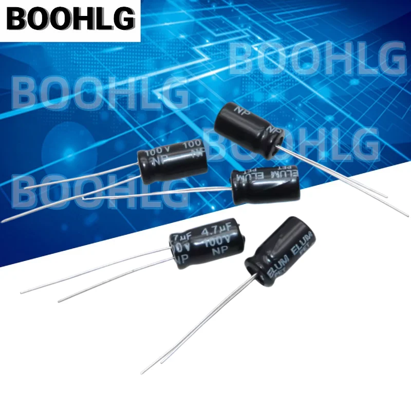 20PCS 4.7uf 100V Vertical NP Non-Polar Aluminum Electrolytic Capacitor 100V 4.7uf 6X11mm