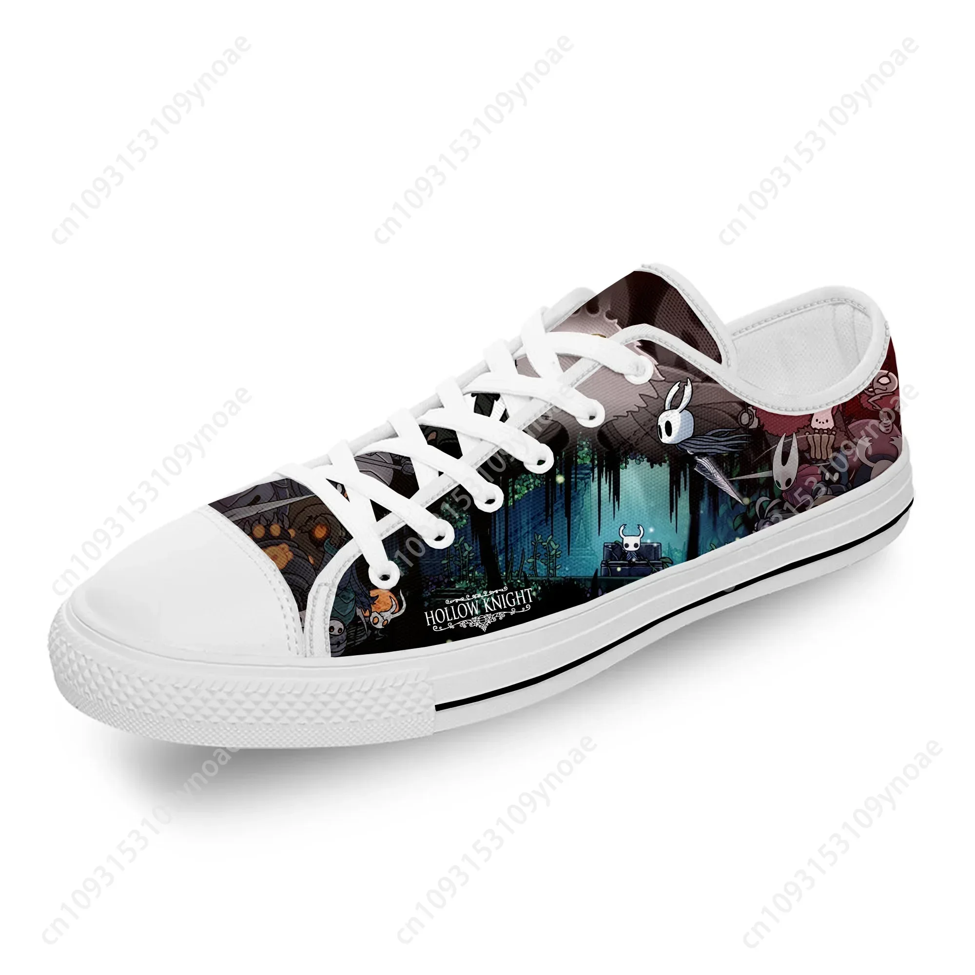 

Cartoon Game Ghost Hollow Knight White Cloth Fashion 3D Print Low Top Canvas Shoes Men Women Lightweight Breathable Sneakers