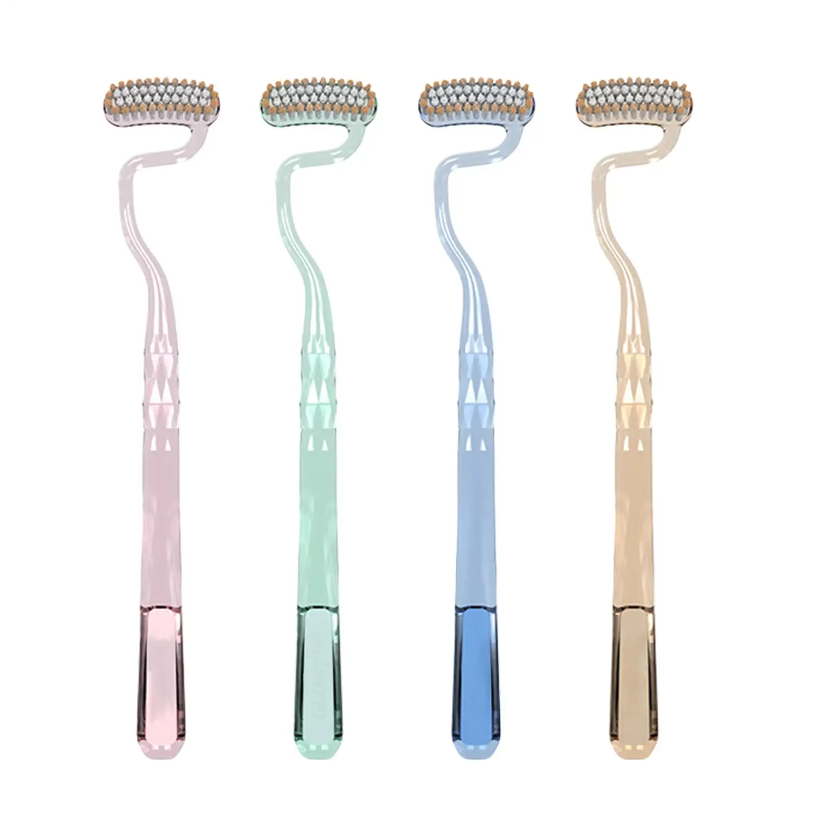 4PCS Manual Toothbrush Set Deep Cleaning Mouth Care with Ergonomic Handle Soft Bristle Adult Toothbrush for Travel Business Trip
