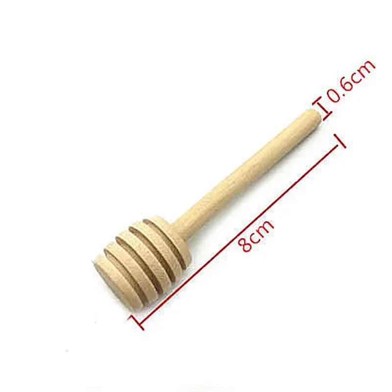 1000-Pack 8cm × 0.6cm Chinese Cherry Wood Thin Honey Dipper Sticks Honey Jar Packaging Supply