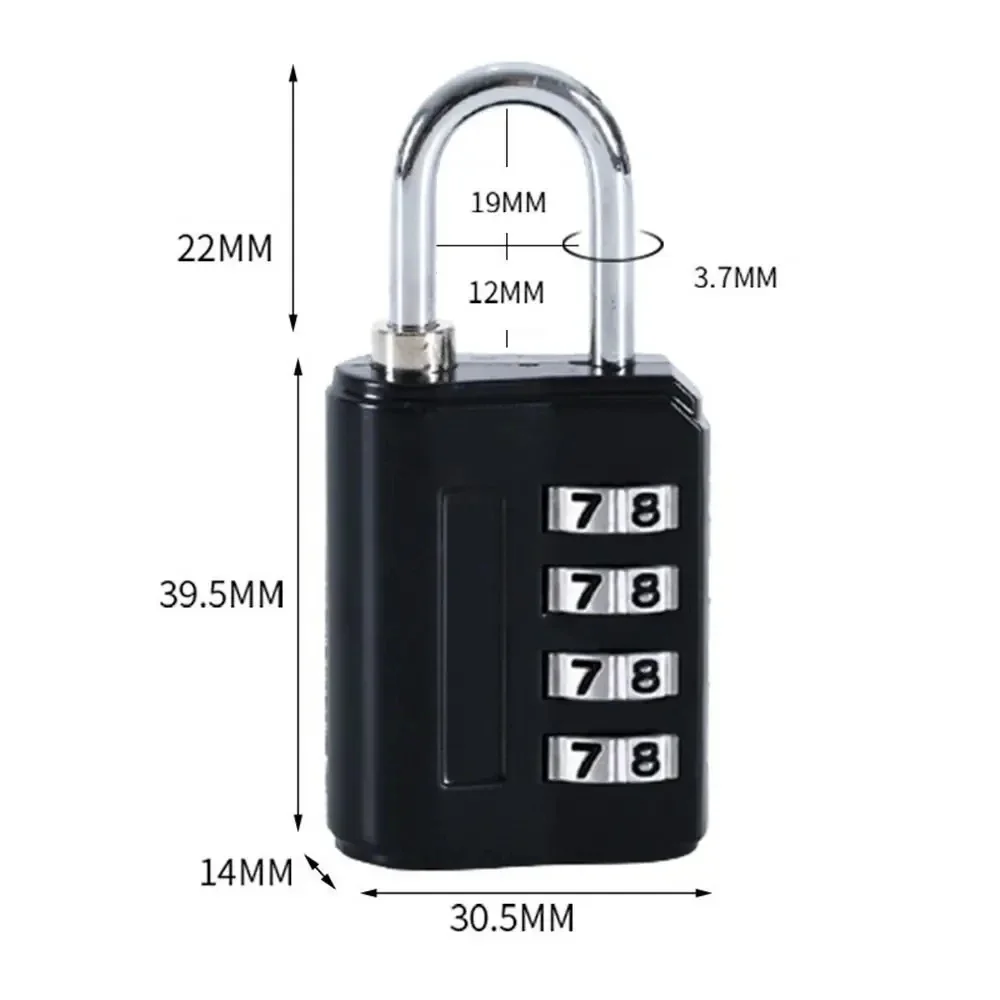 Multipurpose Combination Padlock 4 Digit Password Lock Outdoor Waterproof TSA Customs Lock Suitcase Luggage Security Coded Lock