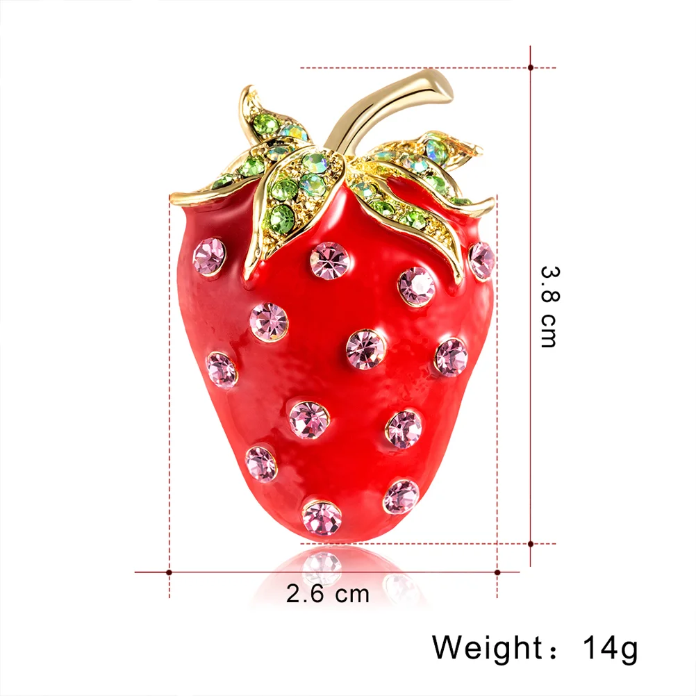 Chic Sweet Strawberry Design Brooch Trendy Fashionable Matte Elegant Breastpin Pin Cute Alloy Strawberry Brooch Daisy