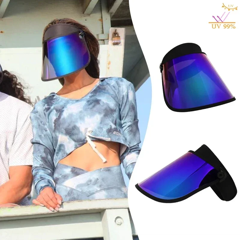 Summer Golf Cap for Women Men Beach Blue Visors Sunshade Full Face Cover Shield UV Protection Solar Protection Beach Accessory