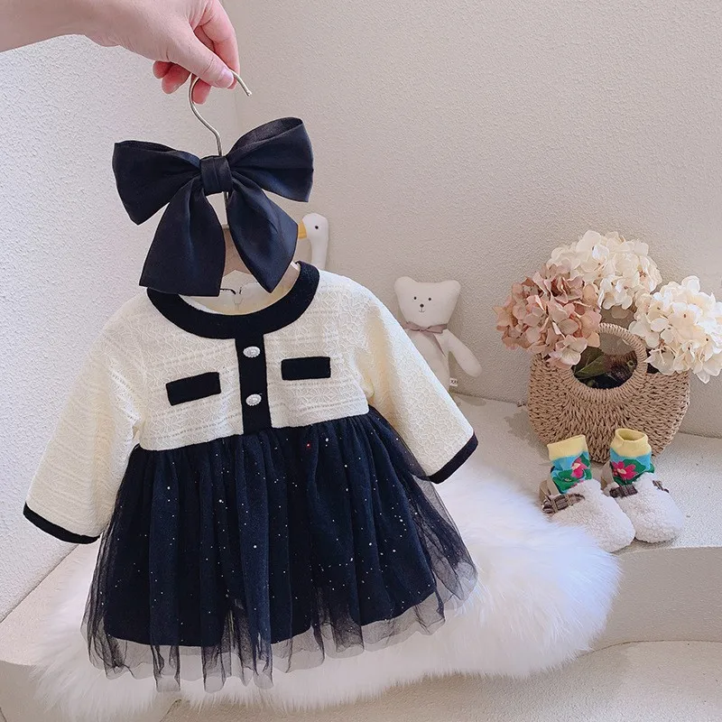 

Children's clothing girls 2024 new spring and autumn clothing long-sleeved dress foreign style skirt princess dress