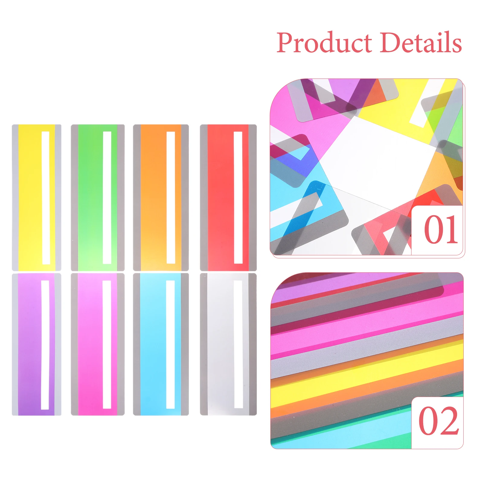 Imagem -04 - Crystal Reading Strips For Children Ajuda com Dislexia Highlight Strips Colored Overlay Bookmarks School Bookmarks Pcs