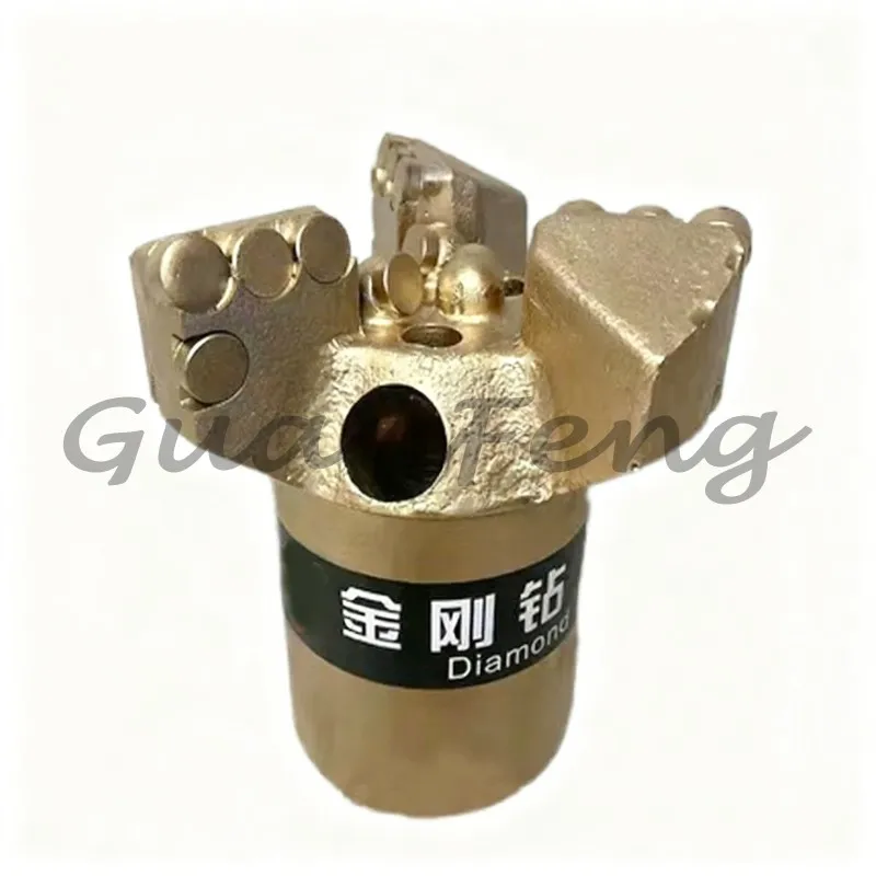 Geological Exploration Rock Bit, 3-wing Concave, Coreless Compact Flat Bit for Formation Exploration Drilling Engineering