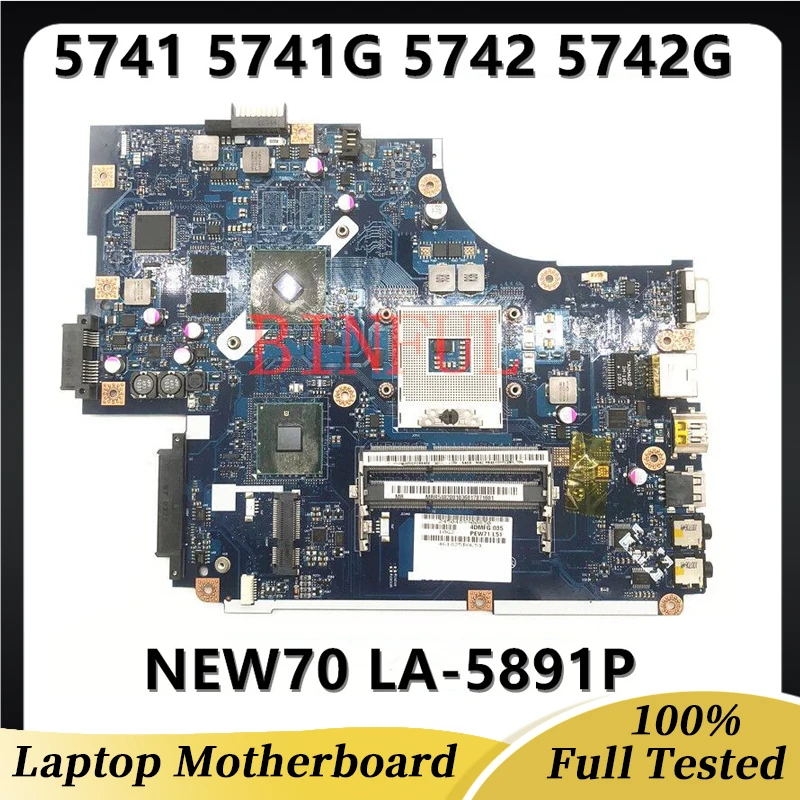 

NEW70 LA-5891P Mainboard For Acer Aspire 5741 5741G 5742 5742G Laptop Motherboard HM55 HD5470 512M DDR3 100% Full Tested Good