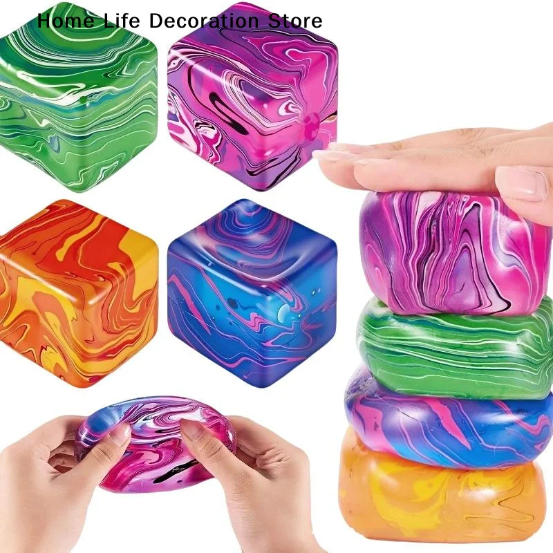 【TG】Squishy Maltose Fidget-Spielzeug Weiche Mochi Anti-Stress-Quetschspielzeuge Transparente Quadratische Dekompressionsspielzeuge Geschenke für Freunde Erwachsene