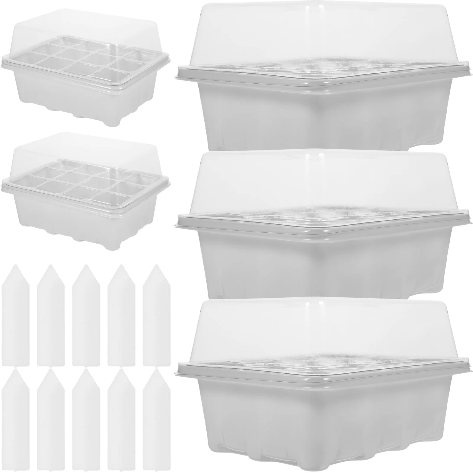 실내 정원 식물 발아용 재사용 가능한 씨앗 재배 트레이 세트 (투명 뚜껑 포함) 야채 재배 키트