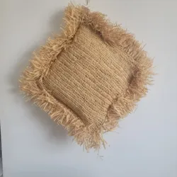 Natural Fiber weaving Pillow with tassels, 65X65CM