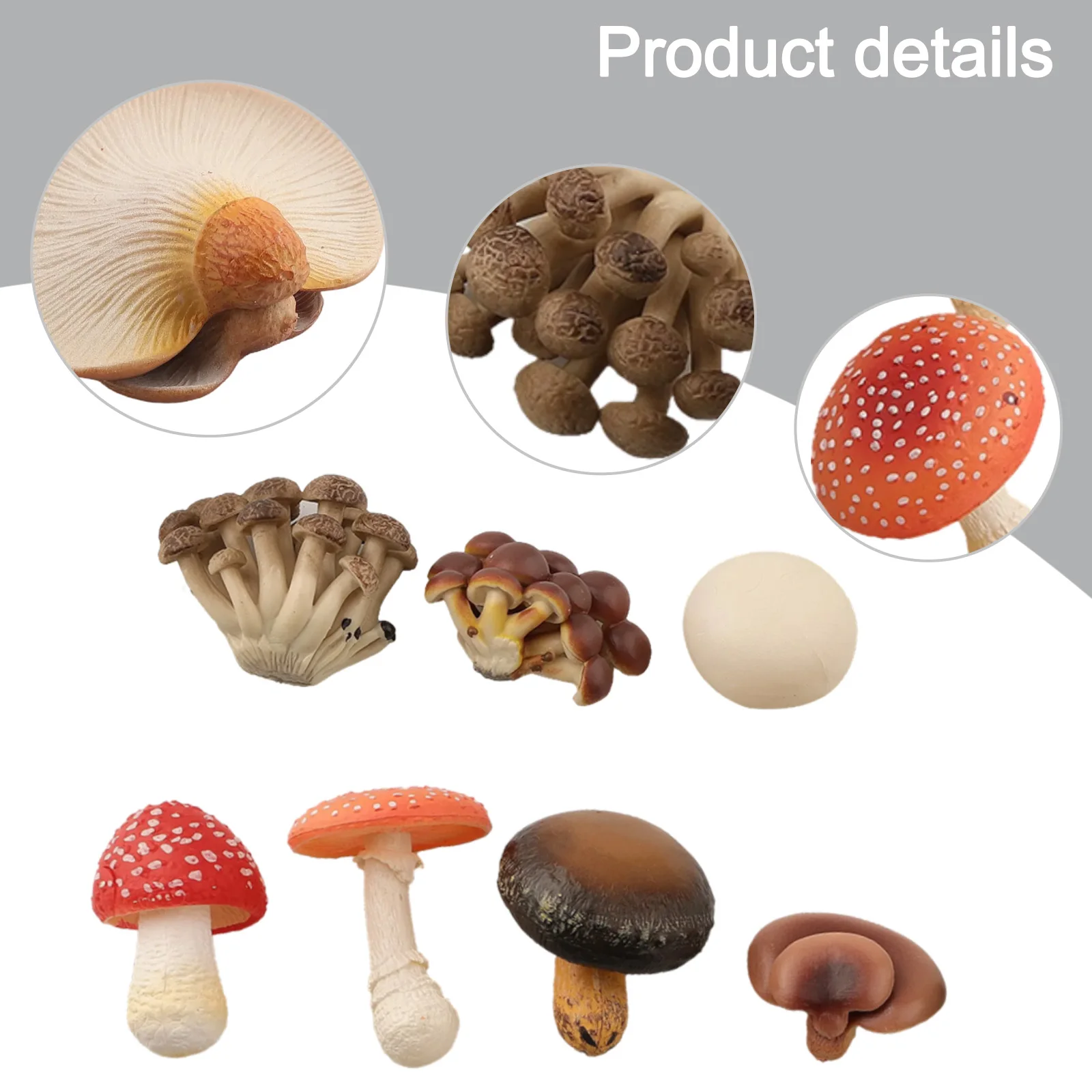 Model Simulation Fungi Mini Mushroom Figurines Garden Decoration Mushrooms Matsutake Oyster Landscape Miniature Model Garden