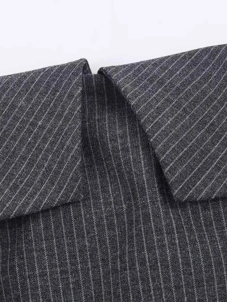 Robe courte rayée à bretelles pour femmes, style européen et américain, à la mode et tendance, simple, nouvel arrivage d'hiver