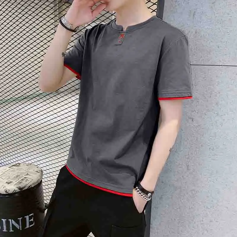 

Summer Student Short Sleeve O Neck Men T Shirt Korean Fashion Casual Harajuku 2xl Oversized Clothing Hip Hop Punk Streetwear Top