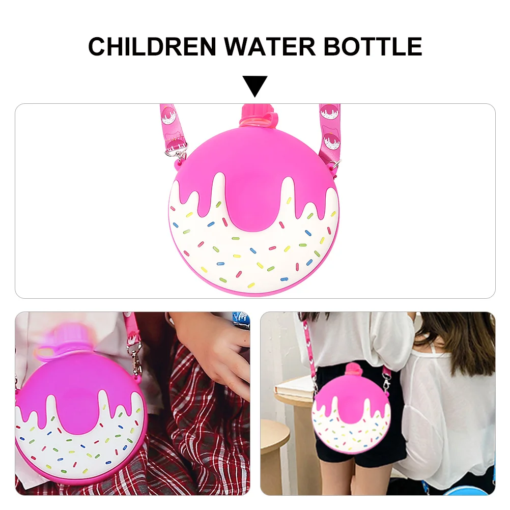

Portable 320Ml Donut Shape Drinking Cup Water Bottle Soft Handle Cartoon Cover Pp Silicone Material Compact Lightweight