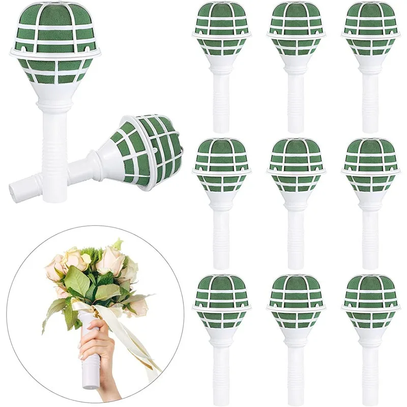 1/3Pcs Deluxe Bouquet Holders DIY Wedding Bouquet Kit with Foam Base for Wedding Brides Flower Arrangement Home Room Decortion