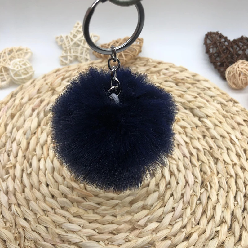 Wholesale Multicolor Furry Pom Pom Keychain, Fun Gift