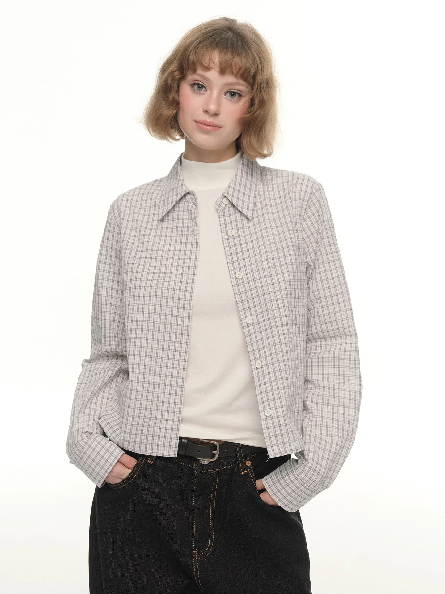 

UNRETRO Американская ретро-рубашка из 100% хлопка с длинным рукавом, женская универсальная верхняя рубашка для многослойных образов, удобная, дышащая, свободного кроя