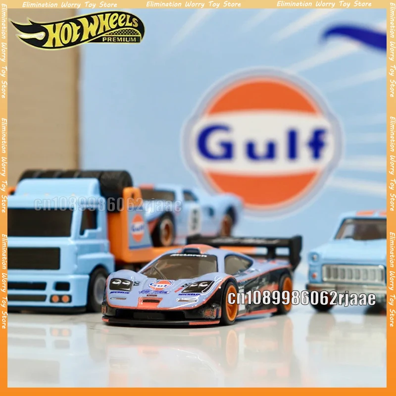 

Hot Wheels Le Mans Garage Gulf Oil Livery Series GMH39 McLaren F1 Ford GT40 1:64 Vintage Racing Collection Car Model Collection