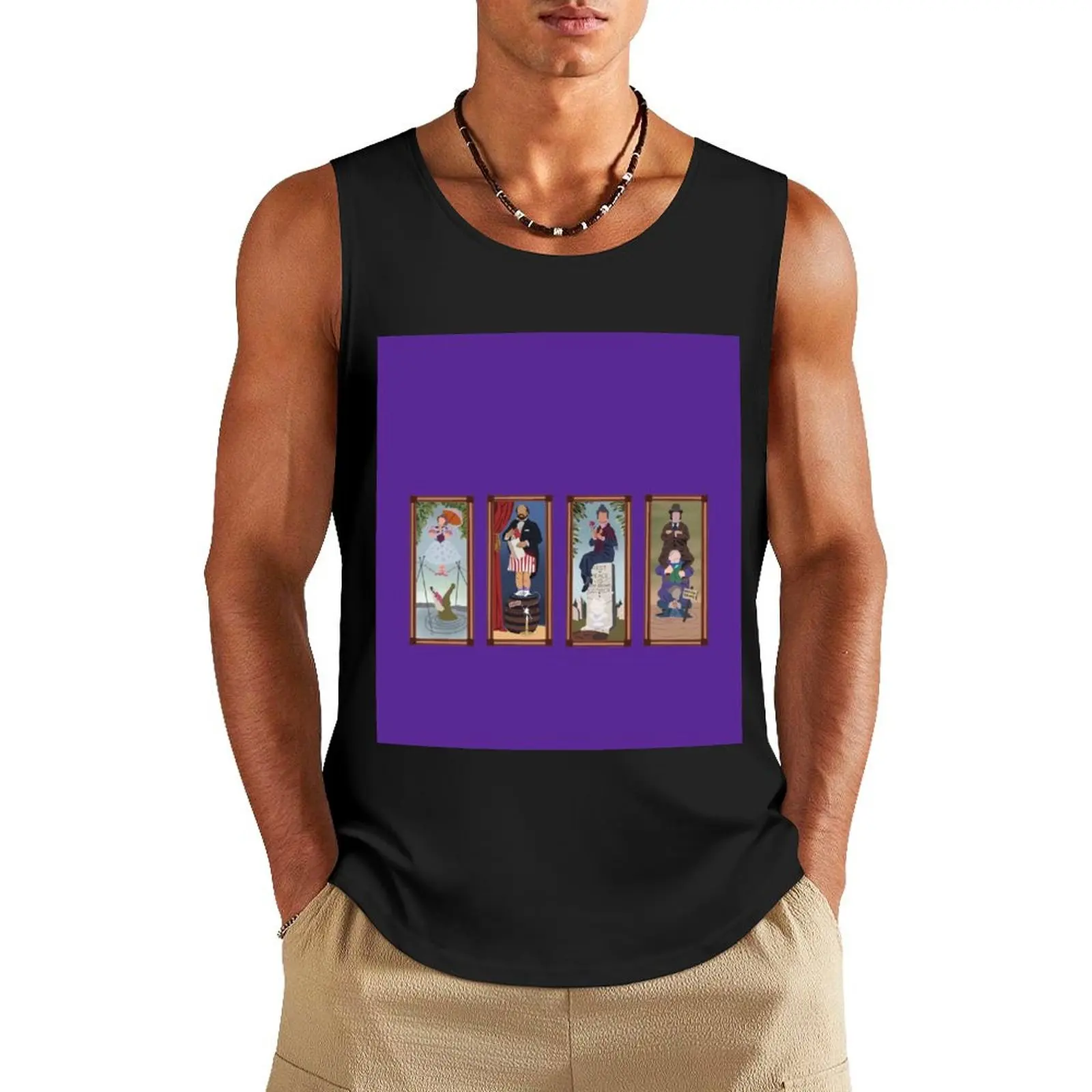 

Minimalist Haunted Mansion Stretching Room Portraits Tank Top anime t-shirts T-shirt men gym accessories man sleeveless shirts