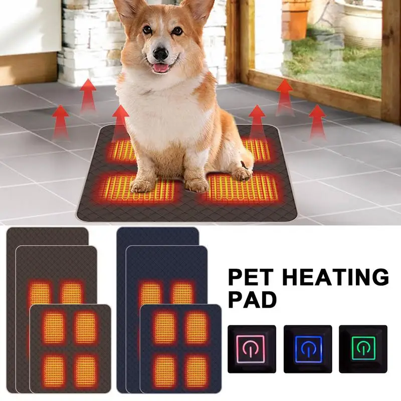 USB Heating Mat Pet Warm Pad Heater Heating Seat Cushion 5V Three-speed Temperature Control For Dog Cat Sleeping Keep Warm