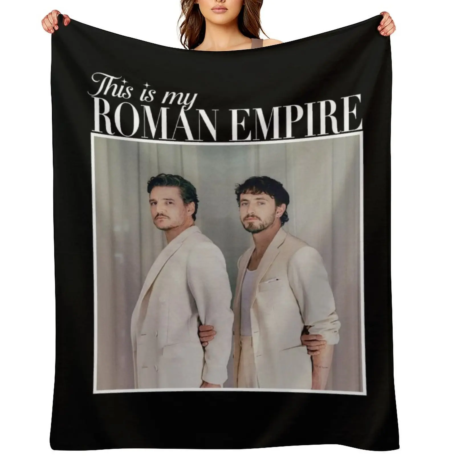 

Vintage This is my roman empire Paul Mescal Pedro Pascal Gladiator 2 Retro 90s Throw Blanket Flannel Bed Plush Blankets