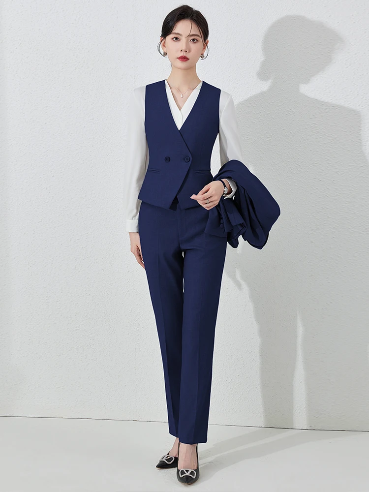 여성용 전문 슬림핏 자켓 및 조끼 세트, 보석 가게, 가이드, 업무, 패셔너블, 비즈니스 스타일